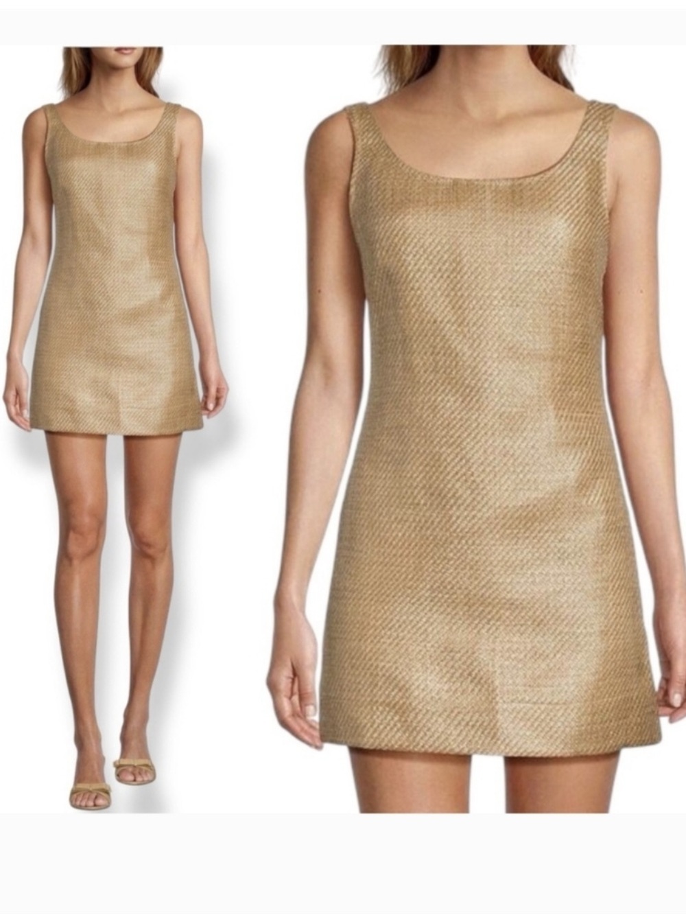 Antonio Melani x The Style Bungalow Manana scoop-neck raffia mini dress